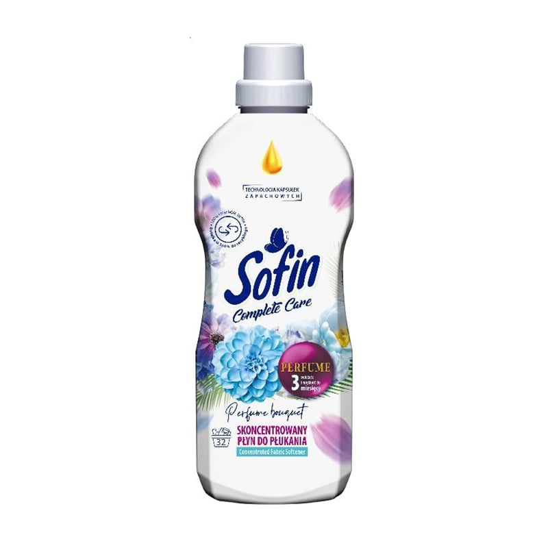Ополіскувач для тканин Sofin Complete Care, Perfume Bouquet, 32 цикли прання, 800 мл